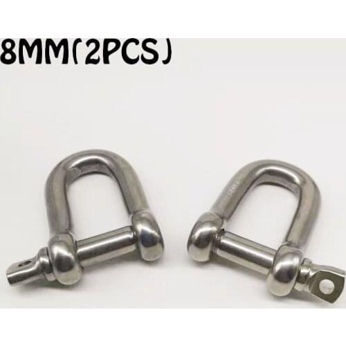 M8 2pcs stainless steel 304 D- dee shackle , High quality antirust shackle , sus304 m4 dee shackle