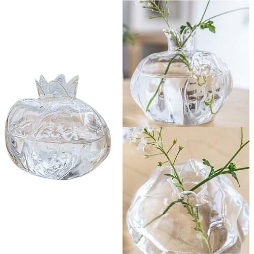 Mini Pomegranate Glass Vase Handmade Vase Pot Hydroponic Flower Arrangement Crafts Desktop Decoration