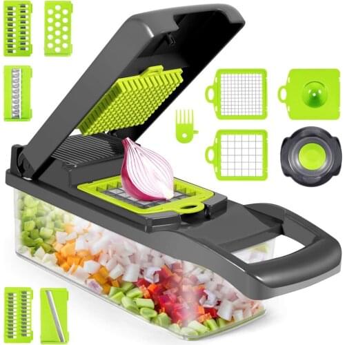 Vegetable Cutter Adjustable Onion Potato Slicer Dicing Machine 12 In 1 Multifunctional Mandolin Slicer Kitchen Vegetable Tool