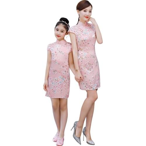 Chinese tradition Style Cheongsam For Girl and Women 2019 New Arrival Rayon Evening Party Qipao Princess Dress