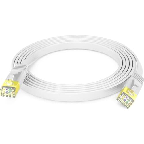 1m 2M Cat7 Ethernet Flat Patch Network Cable, Shielded (STP) with Snagless Rj45 Connectors