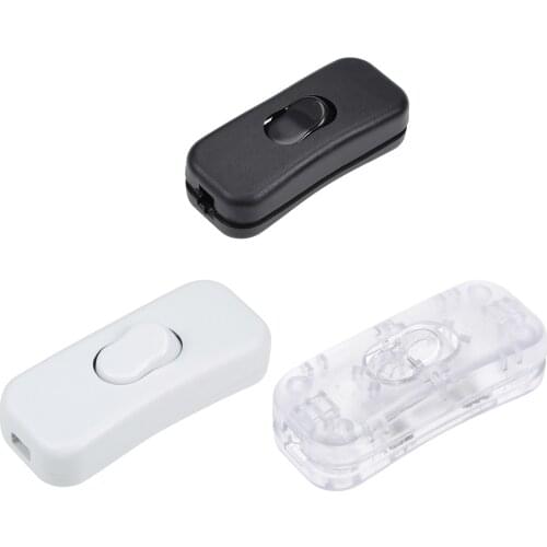 Uxcell 1/2/3/4/5/8pcs Rocker Switch Inline Cord Switch AC 250V 2A 500W DPST On/Off White/Black/Clear Table Lamp Desk Light