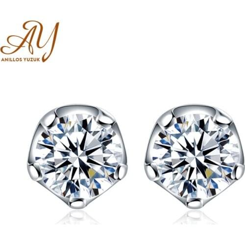Anillos Yuzuk 100% Really Silver 925 Jewelry Classic Party Zircon Stud Earrings Women 925 Sterling Silver Earrings Fine Jewelry