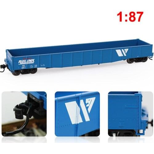 1pc/2pcs HO Scale 53ft Blue Printed Open Gondola Car Shipping Container Railway Wagons Rolling Stock 1:87 Freight Car C8743PLa