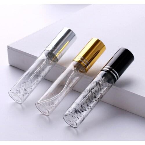 10ml Portable Triangle Decorative Pattern Glass Perfume Spray Bottle Empty Cosmetic Mini Refillable Bottles Cosmetic Container