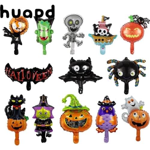 10pcs mini cartoon halloween aluminum foil balloon cat skull pumpkin balloon inflatable toy balloon halloween decorations Globos
