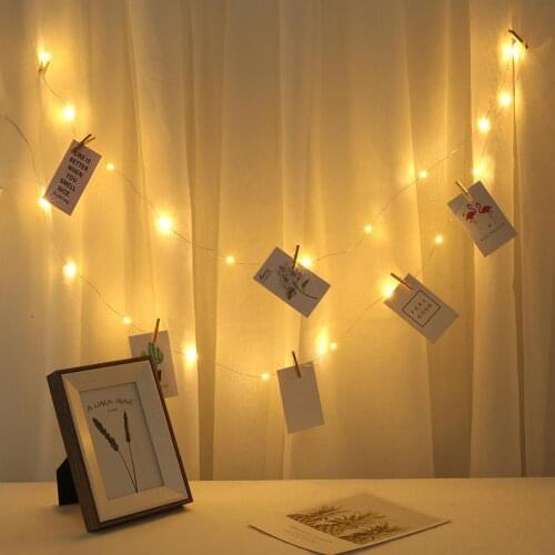 2/4M Photo Clip Holder LED Strings Light Christmas Wedding Party Home Decoration bedroom Christmas Wedding Party Decoration