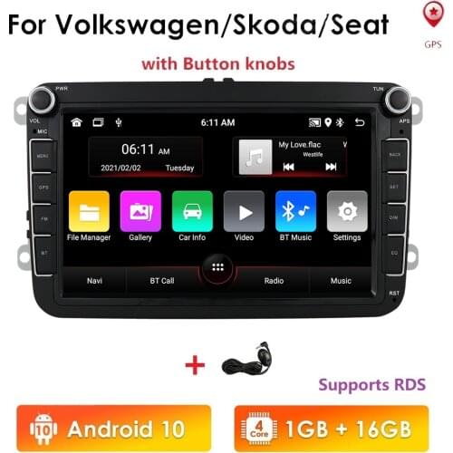 2 Din Android 10 Car Radio Player GPS Navi for Volkswagen VW Golf Passat B6 Touran Polo Sedan Tiguan Jetta Car Video Multimidia