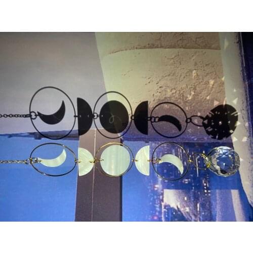 2021 Crystal Window Car Decor Macrame Moon Sun Catcher Room Hanging Prism Boho Witchy Ramadan Home Decoration Shell Suncatcher