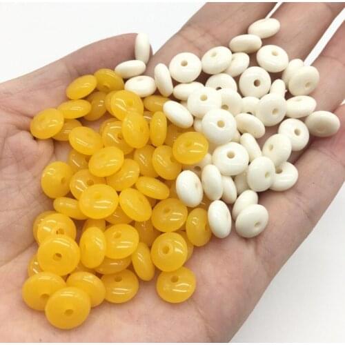 Acrylic yellow/beige Buddhist Spacer Loose Bead Findings Plastic Vajrayana Bodhisattva Spacer Beads 8/10mm y1457