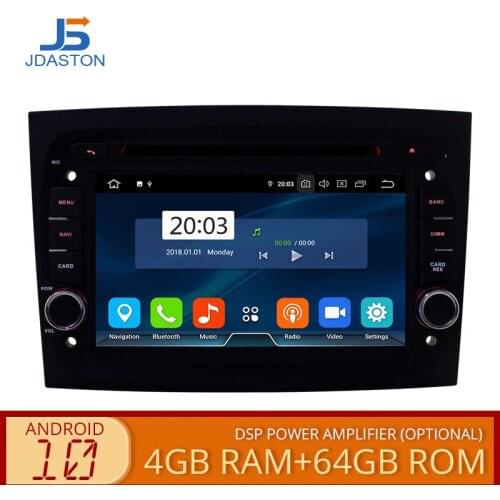 JDASTON Octa Cores Android 10.0 Car DVD Player For Fiat Doblo 2015 2016 Multimedia GPS Navigation Stereo 1 Din Car Radio 4G+64G