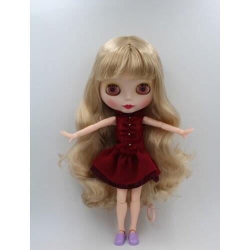 Free Shipping BJD joint RBL-247MJ DIY Nude Blyth doll birthday gift for girl 4 colour big eyes doll with beautiful Hair cute toy
