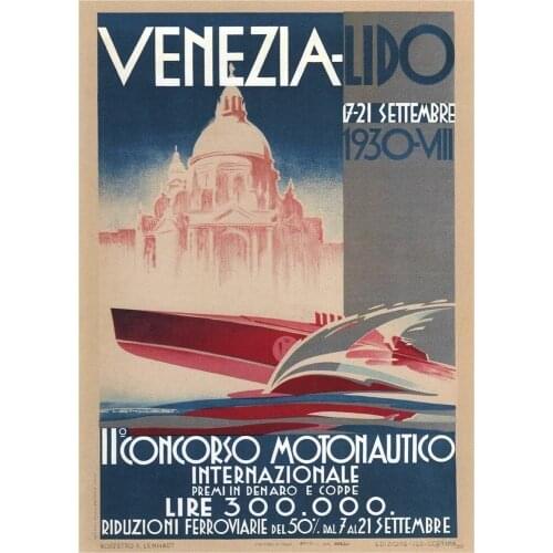 Il Concorso Motonautico Motorboat Race 1930 LARGE METAL TIN SIGN POSTER PLAQUE