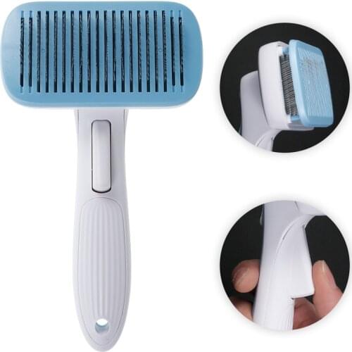 Pets Cat Dog Fur Removal Comb Grooming Hair Removal Massage Combs Self Cleaning Fur Shedding Slicker Brush Pet Tools