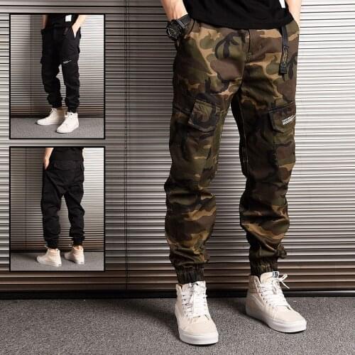 Streetwear Fashion Men Jeans Multi Pockets Designer Casual Cargo Pants Men Overalls Hip Hop Joggers Military Camouflage Trousers