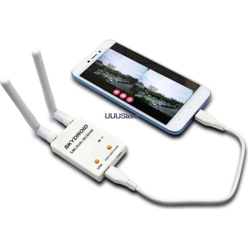 Fpv SKYDROID UVC Fuav Dual Antenna OTG 5.8G 150CH Full Channel FPV Receiver W/Audio For Android Smartphone Support transmitter
