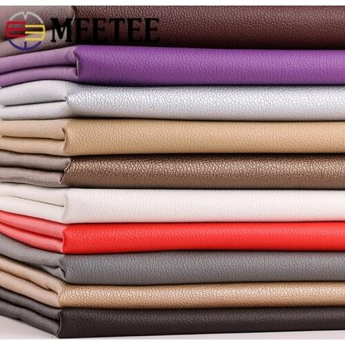 Meetee 90X138cm 0.7mm Thick Litchi Synthetic Leather PU Leather Fabric Bags Sofa Home Decor Faux Leather DIY Sewing Materials