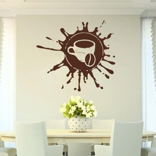 Coffee, drink, cappuccino, hot drink, grains, cafe,Food, Wall Decal Window Sticker Handmade A8-003
