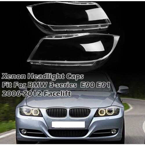 Xenon Headlight Caps Fit For BMW 3-series E90 E91 2006-2012 Facelift ,Lamp Cover Clear Lens Lampshade Car Accessories