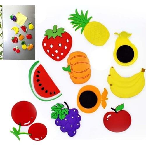 10pc Fridge Magnet Decor Fruit Sticker Refrigerator Magnets Cartoon Childrens Magnets Home Decoration Message Board Magnet