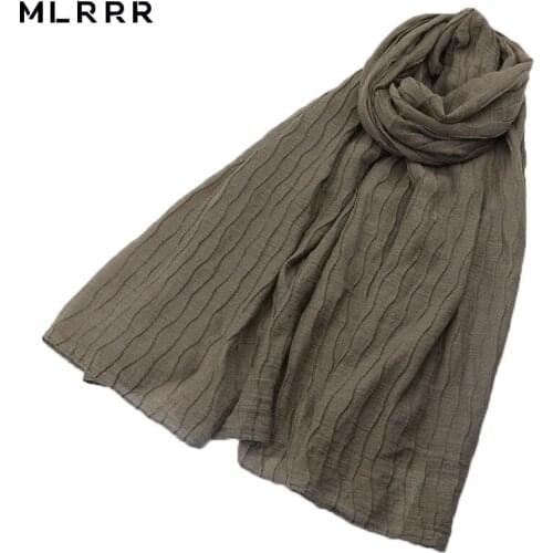 MLRRR new fashion wave pattern fold style female models long army green scarf travel holiday big shawl