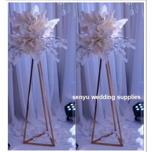 New style gold metal frame flower stand for wedding table centerpiece decoration party event stage display senyu0762