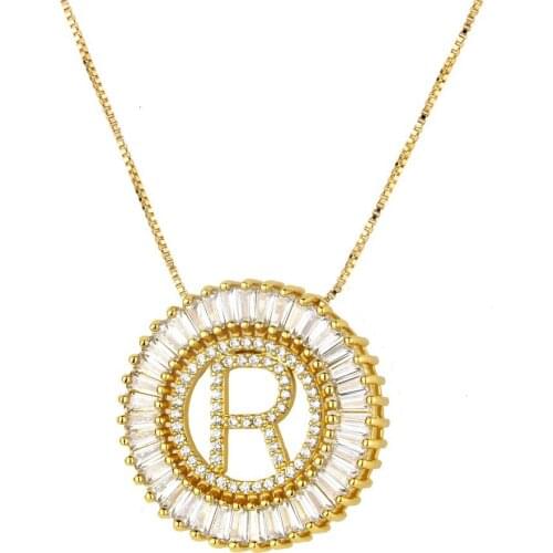 OMYFUN Factory Price Feminina Mandala De Letra 26 Letter Colar Pendant Necklace Collar Hot CZ Pendants Necklaces Women Joyeria