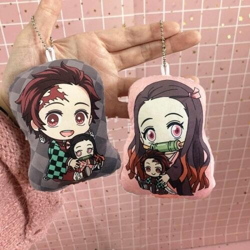 10cm Anime Demon Slayer Plush Doll Demon Slayer Kimetsu No Yaiba Kamado Tanjirou Kamado Nezuko Soft Stuffed Plush Toys Pendants