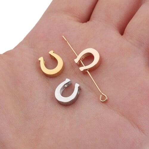 5pcs Stainless Steel U Shape Charms Pendant Charms Fashion DIY Jewelry Making Accessories Findings Connector Necklace Bracelet