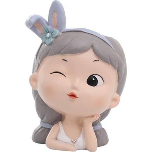 Resin Succulent Planter Adorable Girl Flower Pot Ornament Plant Pot Decor