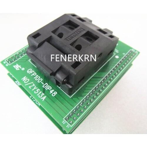 Clamshell ZY513A LQFP100-DIP48 IC Burning Adapter testing seat Test Socket bench in stock free shipping