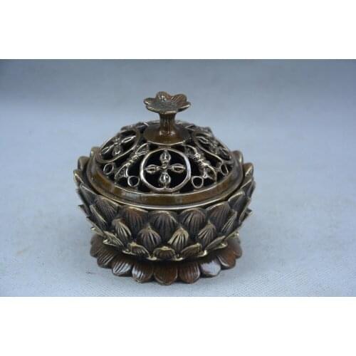 Rare old Ming Dynasty(XuanDe) Tibet copper Feng Shui censer,Decoration,Free shipping