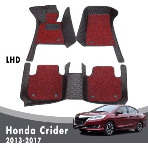 Luxury Double Layer Wire Loop Car Floor Mats Carpets For Honda Crider 2017 2016 2015 2014 2013 Accessories Waterproof Leather