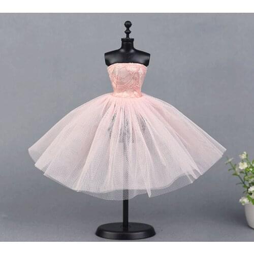 Pink Ballet Dress For Barbie Doll One Piece Evening Dresses Vestido Clothes For Barbie Dolls 1/6 BJD Dollhouse Accessories Toy