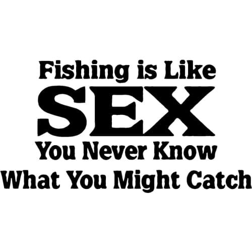 Fishing Is Like Sex -- You Never Know What You Might Catch Sticker 16x12cm