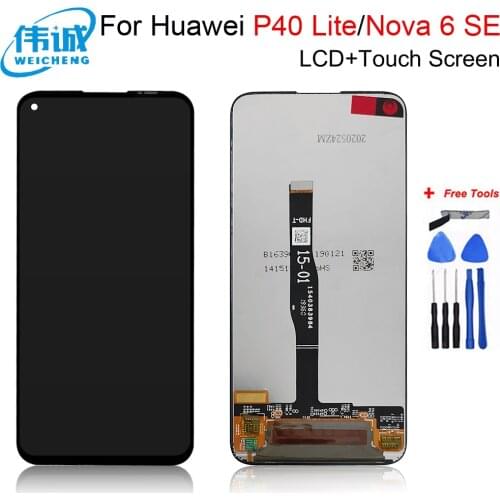 6.4'' Display Replacement With Frame For Huawei P40 Lite LCD Touch Screen Digitizer Assembly for Nova 6 SE LCD JNY-L21A L02A LCD