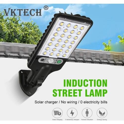 LED Solar Wall Light Outdoor Waterproof Induction Garden Lamp Remote Control Street Courtyard Human Body Sensor Lighting Lamp
