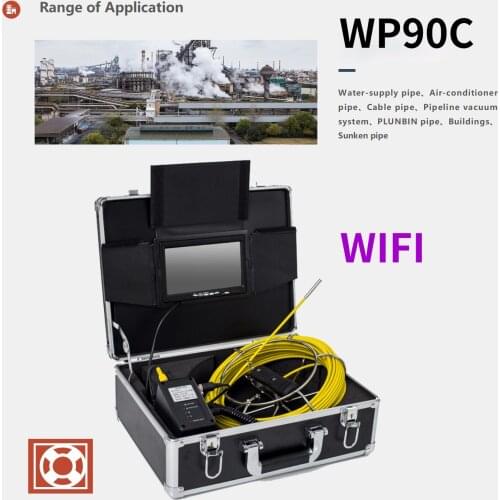 WP90C WIFI 20M Fiberglass Cable endoscope 4500mAh battery 110 degree pipe industrial digital camera camara 6 PCS white LEDs