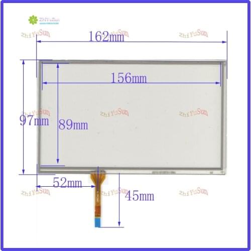ZhiYuSun Wholesale 2PCS/lot 7 inch 162*97 Touch Screen Digitizer compatible For GPS car DVD sensor glass 162*97