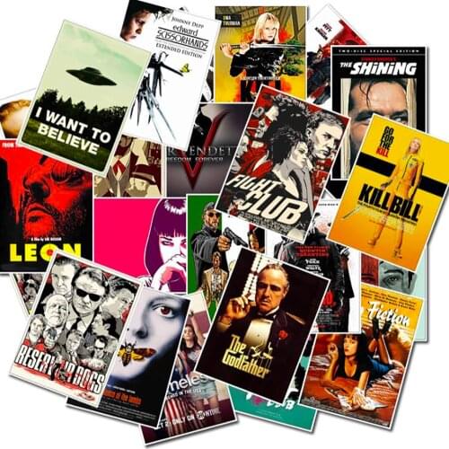 25PCS Classic Movie Poster Stickers Car Motorcycle Travel Luggage Guitar Fridge Laptop Waterproof Joke Kid Toy Stickers Decal