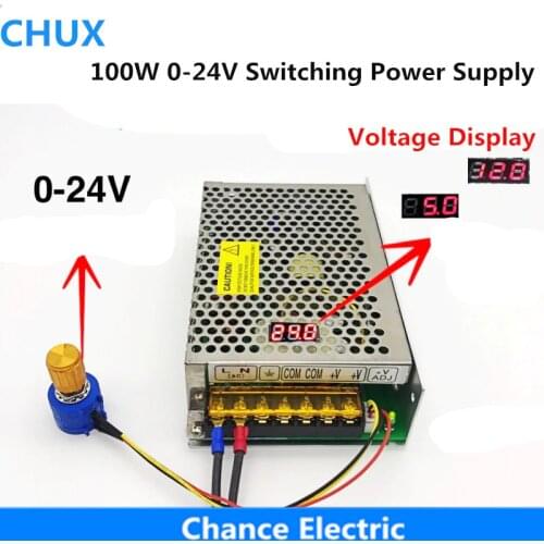 100W Digital Display Switching Power Supply Voltage Adjustable DC 0-24V 4A Whole Range Adjustable Power Supply for led