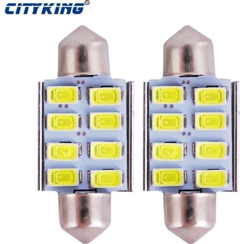 50PCS/Lot Festoon 36mm 8SMD LED Canbus Error Light Bulbs C5W led 5630 5730 festoon 8LED Car reading Light Festoon Light 2din