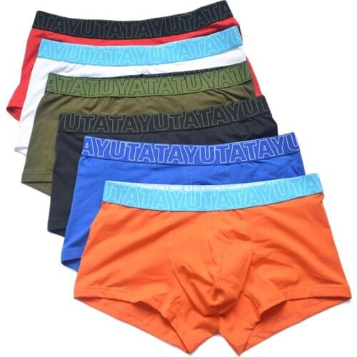 6PCS Lot Boxer Shorts Underpants Man Mens Panties Men Boxer Underwear Cotton for Male Couple Sexy Low Waist Large Size Soft