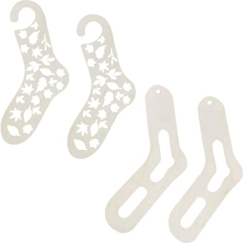 2 Pcs Natural Wood Sock Blocker Diy Christmas Sock Gifts Knitting Handle Home Weave Yarn Crafts Household Knitting Tools