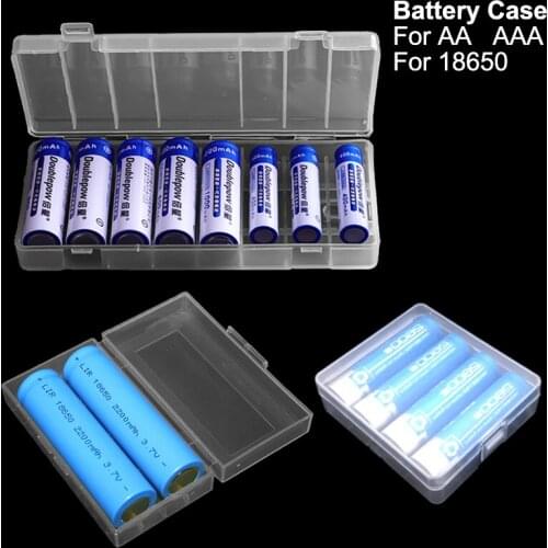 Battery Case For 18650 16340 Battery Holder Storage Box For 2/4/8 AA/AAA Rechargeable Battery Container Organizer Cases