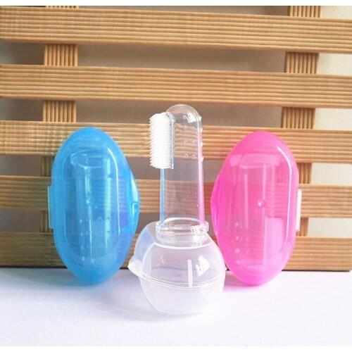 Baby Finger Toothbrush Silicon Toothbrush+Box Children Teeth Clear Soft Silicone Infant Tooth Brush Rubber Cleaning Dropship