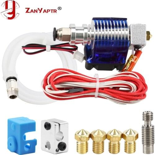 3D Printer J-head Hotend with Single Cooling Fan for 1.75mm/3.0mm 3D v6 bowden Filament Wade Extruder 0.2mm/0.3mm/0.4mm Nozzle