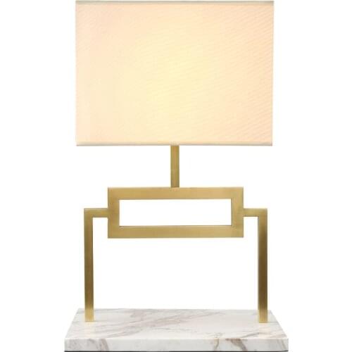 European luxury marble decoration copper table lamp hotel club design living room bedroom modern new Chinese table lamp