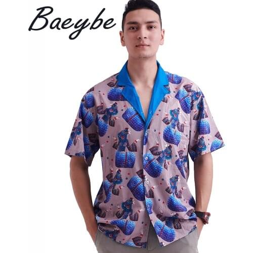 Hawaiian Man Shirt Woman Blouse Button Up Top Wear Short Sleeve Casual Shirts Unisex Couple Vintage Style Beauty Print Beachwear
