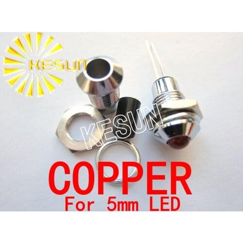 10PCS x 5mm Copper LED Holder Socket for 5mm LED Diode